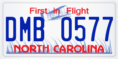 NC license plate DMB0577