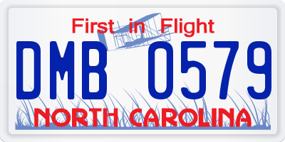NC license plate DMB0579
