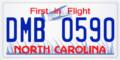 NC license plate DMB0590