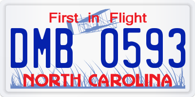 NC license plate DMB0593