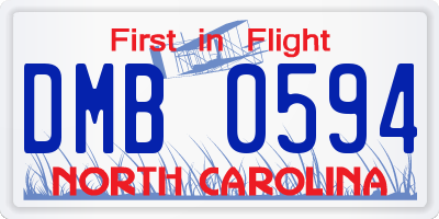 NC license plate DMB0594