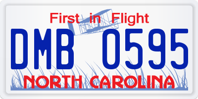NC license plate DMB0595