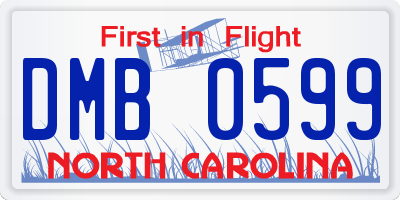 NC license plate DMB0599