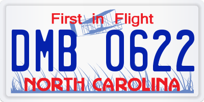 NC license plate DMB0622