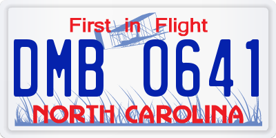 NC license plate DMB0641