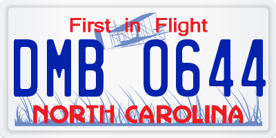 NC license plate DMB0644