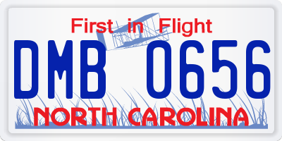 NC license plate DMB0656