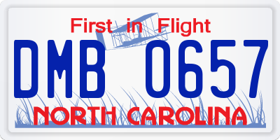 NC license plate DMB0657