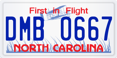 NC license plate DMB0667