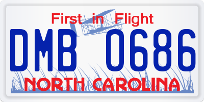 NC license plate DMB0686