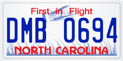 NC license plate DMB0694