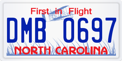 NC license plate DMB0697