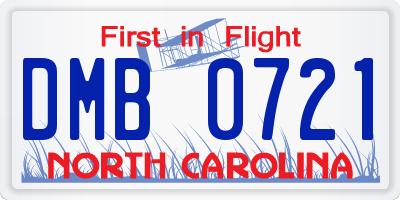 NC license plate DMB0721