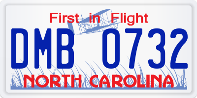 NC license plate DMB0732