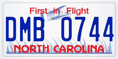 NC license plate DMB0744