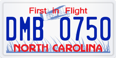 NC license plate DMB0750