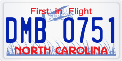 NC license plate DMB0751