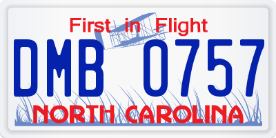 NC license plate DMB0757