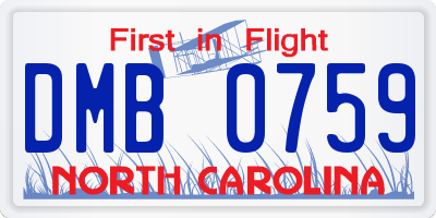 NC license plate DMB0759