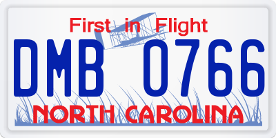 NC license plate DMB0766