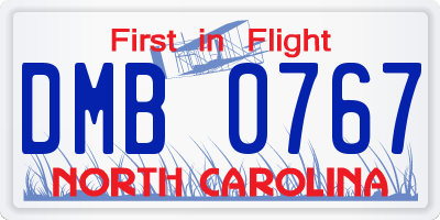 NC license plate DMB0767