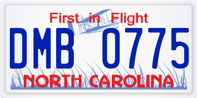 NC license plate DMB0775