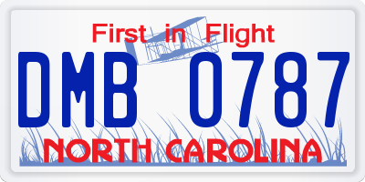 NC license plate DMB0787