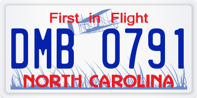 NC license plate DMB0791