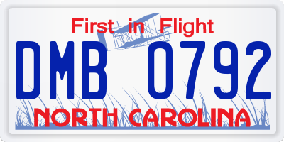 NC license plate DMB0792