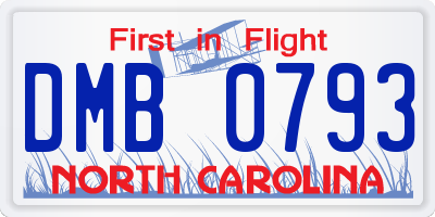 NC license plate DMB0793