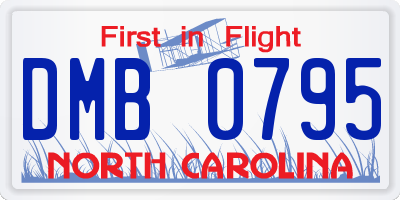 NC license plate DMB0795