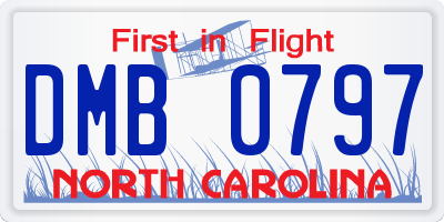 NC license plate DMB0797