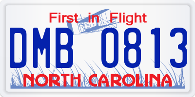 NC license plate DMB0813