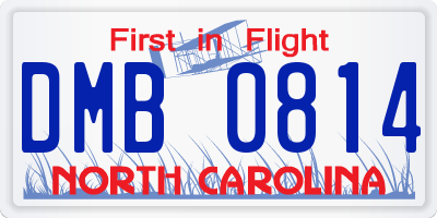 NC license plate DMB0814