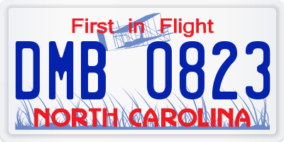 NC license plate DMB0823