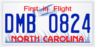 NC license plate DMB0824