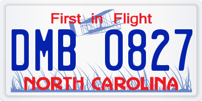 NC license plate DMB0827
