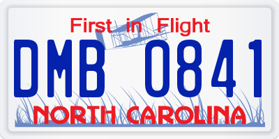 NC license plate DMB0841