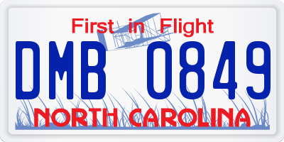 NC license plate DMB0849