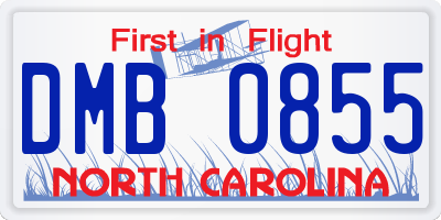 NC license plate DMB0855