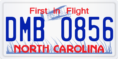 NC license plate DMB0856