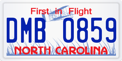 NC license plate DMB0859