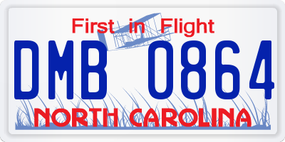 NC license plate DMB0864