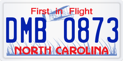 NC license plate DMB0873