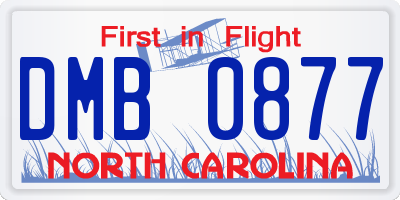 NC license plate DMB0877