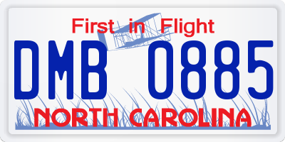 NC license plate DMB0885
