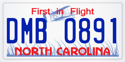NC license plate DMB0891