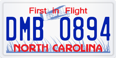 NC license plate DMB0894
