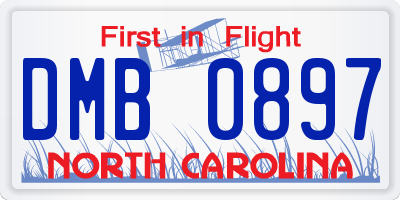 NC license plate DMB0897