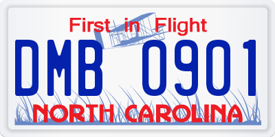 NC license plate DMB0901